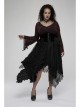 Gothic Loose Plus Size Pleated Patchwork Lace Asymmetric Hem Short Skirt