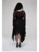 Gothic Loose Plus Size Pleated Patchwork Lace Asymmetric Hem Short Skirt