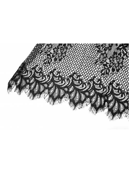 Gothic Loose Plus Size Pleated Patchwork Lace Asymmetric Hem Short Skirt