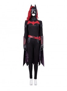 TV Drama Batwoman 2019 Kate Kane Black Battle Suit Halloween Cosplay Costume Set