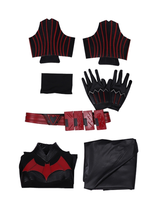 TV Drama Batwoman 2019 Kate Kane Black Battle Suit Halloween Cosplay Costume Set