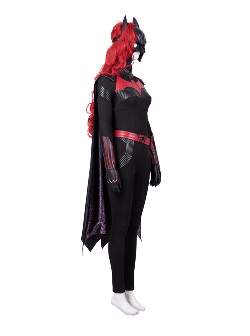TV Drama Batwoman 2019 Kate Kane Black Battle Suit Halloween Cosplay Costume Set