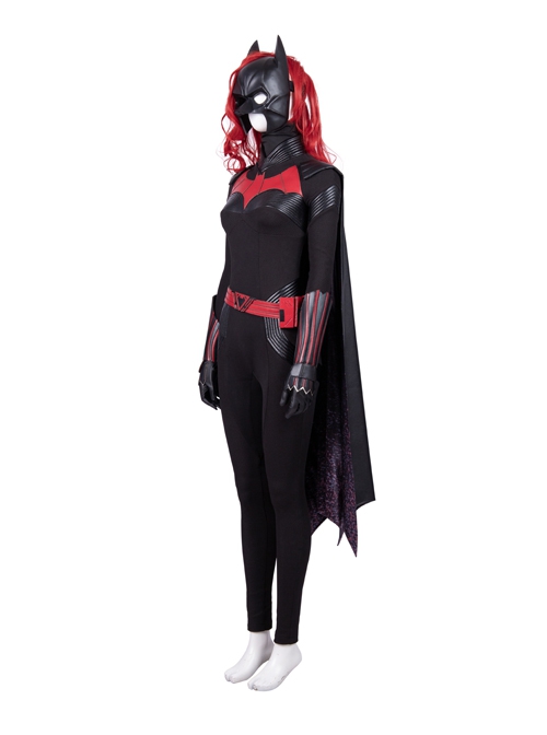 TV Drama Batwoman 2019 Kate Kane Black Battle Suit Halloween Cosplay Costume Set