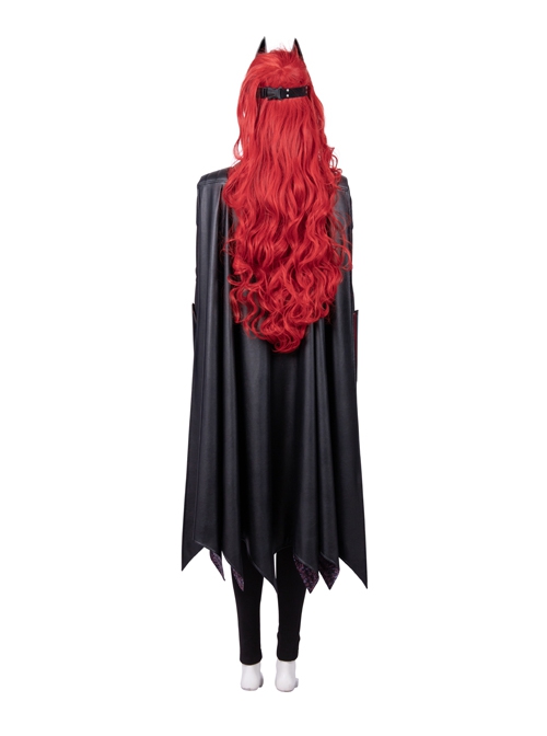 TV Drama Batwoman 2019 Kate Kane Black Battle Suit Halloween Cosplay Costume Set