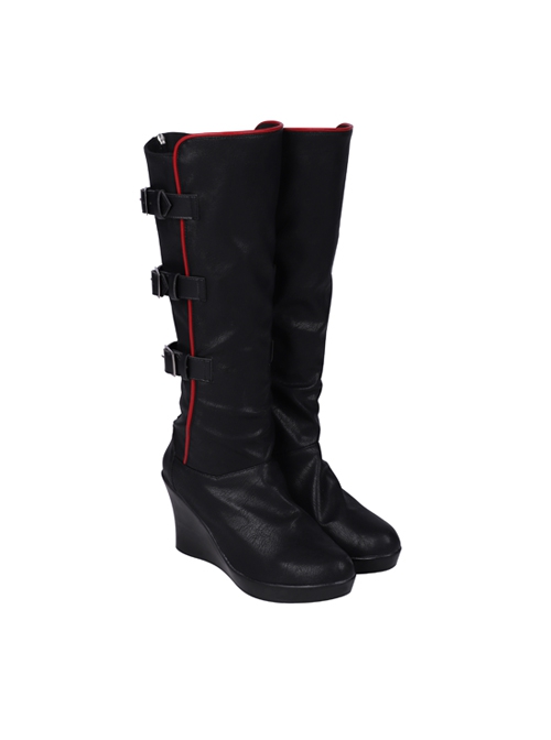 TV Drama Batwoman 2019 Kate Kane Black Battle Suit Halloween Cosplay Accessories Black Boots