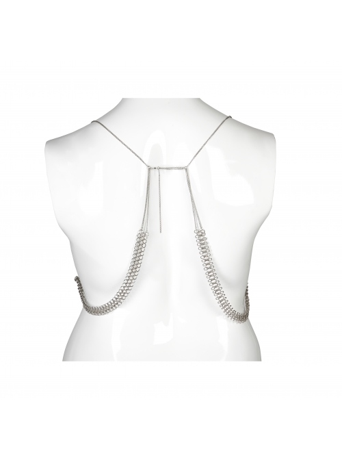 Gothic Featured Personality Metal Skull Cross Pendant Sexy Chain Female Chest Chain
