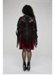 Black Openwork Lace Embroidery Pattern Decoration Hem Fringed Design Elasticated Neckline Gothic Female Shawl