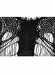 Black Openwork Lace Embroidery Pattern Decoration Hem Fringed Design Elasticated Neckline Gothic Female Shawl