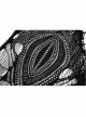 Black Openwork Lace Embroidery Pattern Decoration Hem Fringed Design Elasticated Neckline Gothic Female Shawl