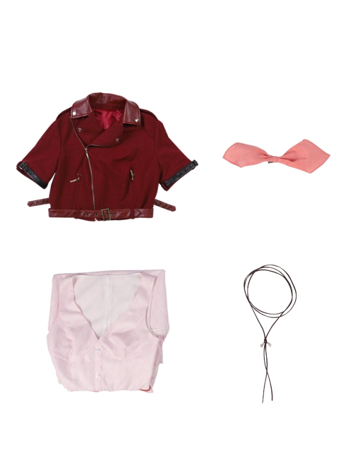 Crisis Core Final Fantasy VII Aerith Gainsborough New Version Halloween Cosplay Costume Set