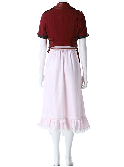 Crisis Core Final Fantasy VII Aerith Gainsborough New Version Halloween Cosplay Costume Set