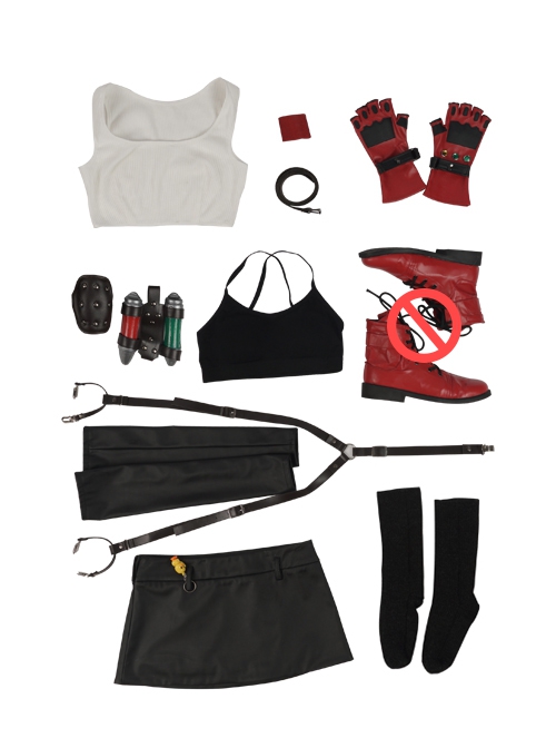 Final Fantasy VII Remake Tifa Lockhart Halloween Cosplay Costume Set