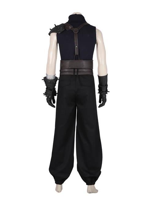 Final Fantasy VII Remake Cloud Strife Dark Blue Version Halloween Cosplay Costume Set