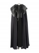 Game Of Thrones Season 8 Sansa Stark Winter Black Fur Collar Cloak Suit Halloween Cosplay Costume Full Set
