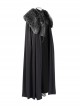 Game Of Thrones Season 8 Sansa Stark Winter Black Fur Collar Cloak Suit Halloween Cosplay Costume Full Set