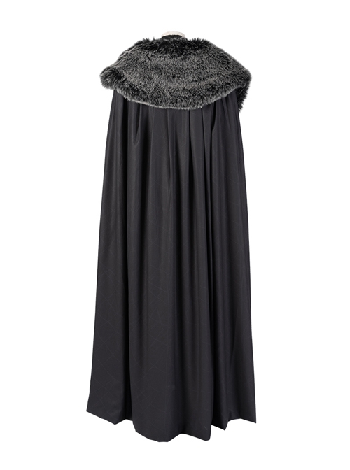 Game Of Thrones Season 8 Sansa Stark Winter Black Fur Collar Cloak Suit Halloween Cosplay Costume Full Set