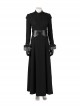 Game Of Thrones Season 8 Sansa Stark Winter Black Fur Collar Cloak Suit Halloween Cosplay Costume Full Set