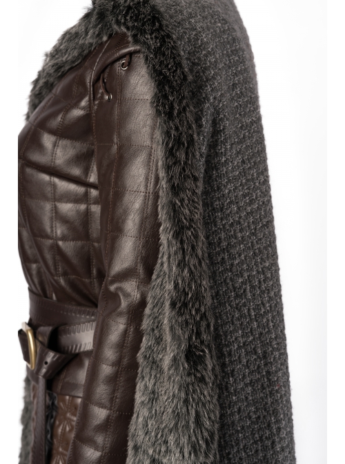 Game Of Thrones Season 8 Arya Stark Brown Leather Top Suit Halloween Cosplay Costume Set