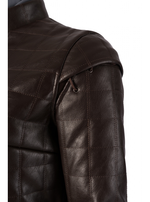 Game Of Thrones Season 8 Arya Stark Brown Leather Top Suit Halloween Cosplay Costume Set
