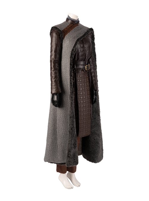 Game Of Thrones Season 8 Arya Stark Brown Leather Top Suit Halloween Cosplay Costume Set