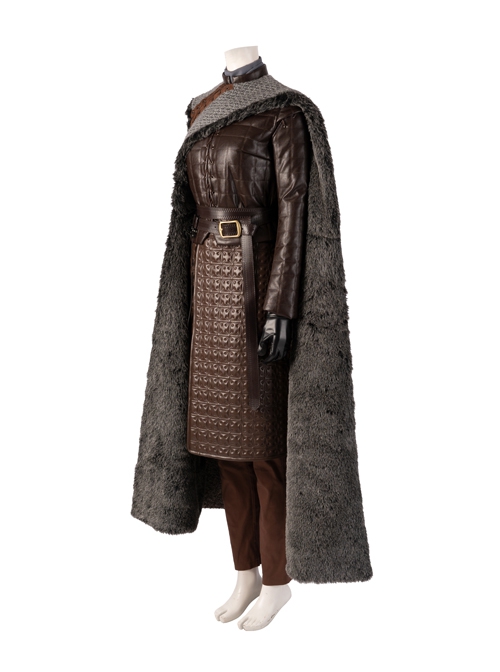 Game Of Thrones Season 8 Arya Stark Brown Leather Top Suit Halloween Cosplay Costume Set
