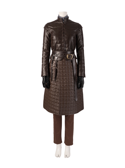 Game Of Thrones Season 8 Arya Stark Brown Leather Top Suit Halloween Cosplay Costume Set