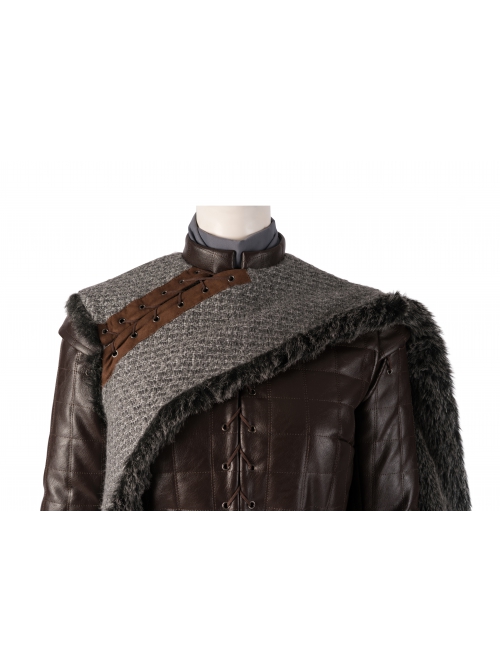 Game Of Thrones Season 8 Arya Stark Brown Leather Top Suit Halloween Cosplay Costume Set