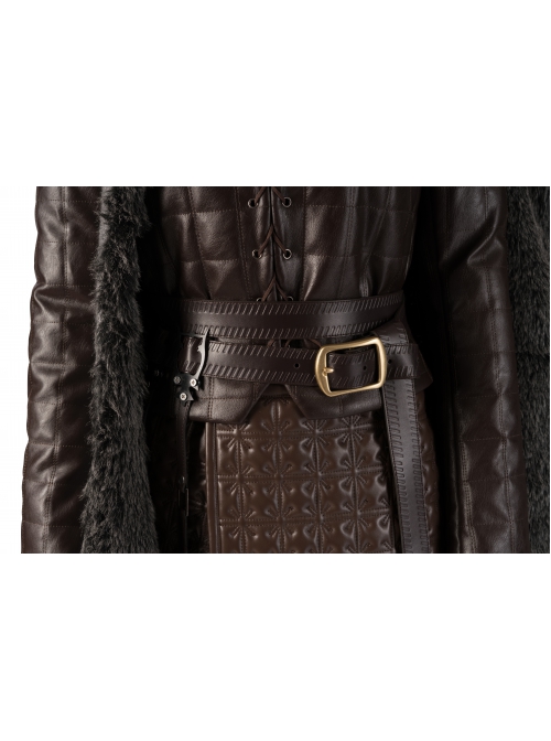 Game Of Thrones Season 8 Arya Stark Brown Leather Top Suit Halloween Cosplay Costume Set