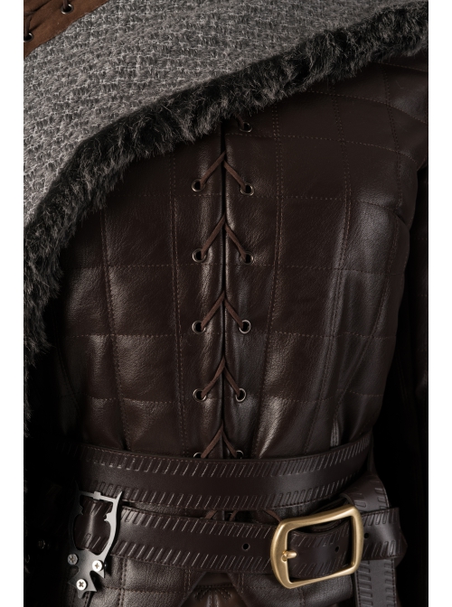 Game Of Thrones Season 8 Arya Stark Brown Leather Top Suit Halloween Cosplay Costume Set