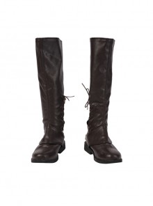 Game Of Thrones Season 8 Arya Stark Brown Leather Top Suit Halloween Cosplay Accessories Brown Long Boots
