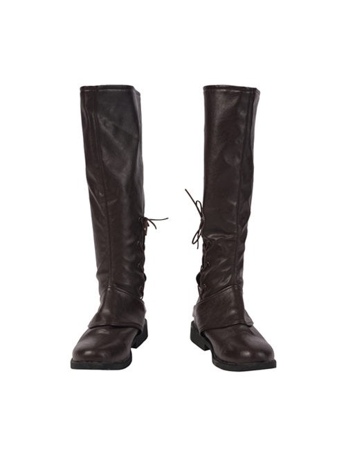 Game Of Thrones Season 8 Arya Stark Brown Leather Top Suit Halloween Cosplay Accessories Brown Long Boots