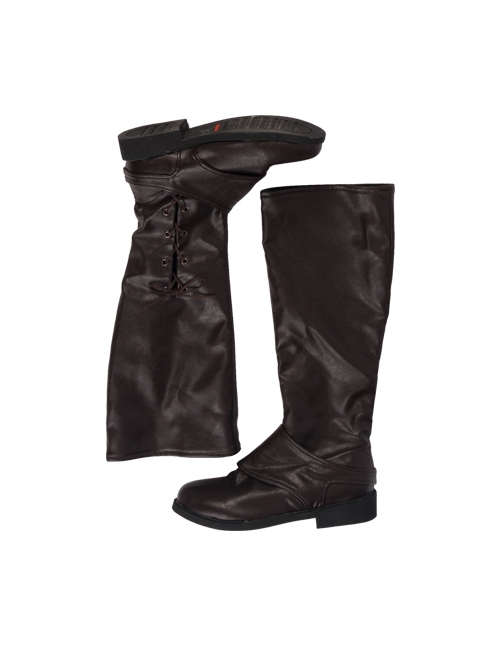 Game Of Thrones Season 8 Arya Stark Brown Leather Top Suit Halloween Cosplay Accessories Brown Long Boots