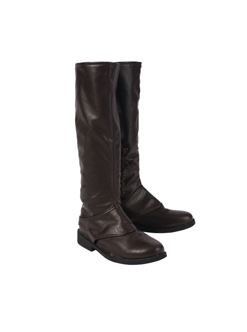Game Of Thrones Season 8 Arya Stark Brown Leather Top Suit Halloween Cosplay Accessories Brown Long Boots