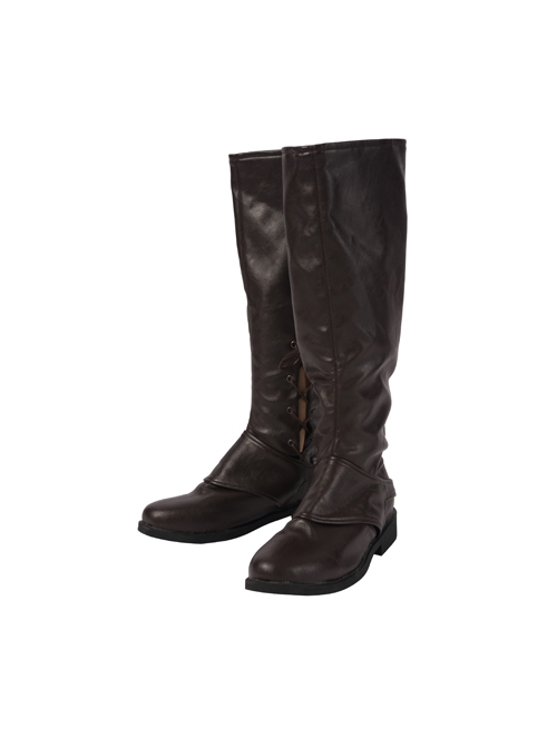 Game Of Thrones Season 8 Arya Stark Brown Leather Top Suit Halloween Cosplay Accessories Brown Long Boots