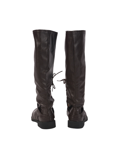 Game Of Thrones Season 8 Arya Stark Brown Leather Top Suit Halloween Cosplay Accessories Brown Long Boots