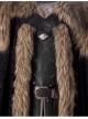 Game Of Thrones Season 8 Jon Snow Brown Fur Collar Black Cloak Suit Halloween Cosplay Costume Set