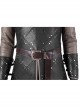 Game Of Thrones Season 8 Jon Snow Brown Fur Collar Black Cloak Suit Halloween Cosplay Costume Set
