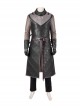 Game Of Thrones Season 8 Jon Snow Brown Fur Collar Black Cloak Suit Halloween Cosplay Costume Set