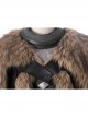Game Of Thrones Season 8 Jon Snow Brown Fur Collar Black Cloak Suit Halloween Cosplay Costume Set