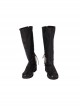 Game Of Thrones Season 8 Jon Snow Brown Fur Collar Black Cloak Suit Halloween Cosplay Accessories Black Long Boots