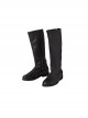 Game Of Thrones Season 8 Jon Snow Brown Fur Collar Black Cloak Suit Halloween Cosplay Accessories Black Long Boots