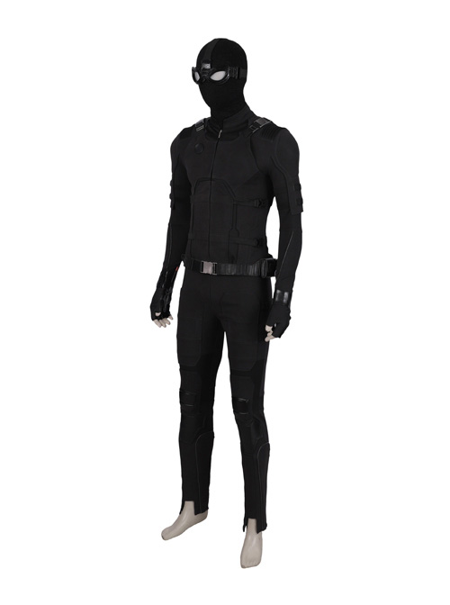 Spider-Man Far From Home Peter Parker Sneak Version Black Battle Suit Halloween Cosplay Costume Set