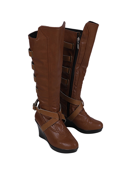 The Avengers 4 Endgame Nebula Halloween Cosplay First Version Accessories Brown Boots