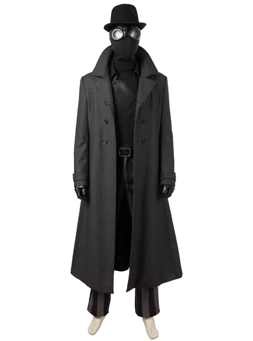 Spider-Man Into The Spider-Verse Spider-Man Noir Peter Parker Halloween Cosplay Costume Set