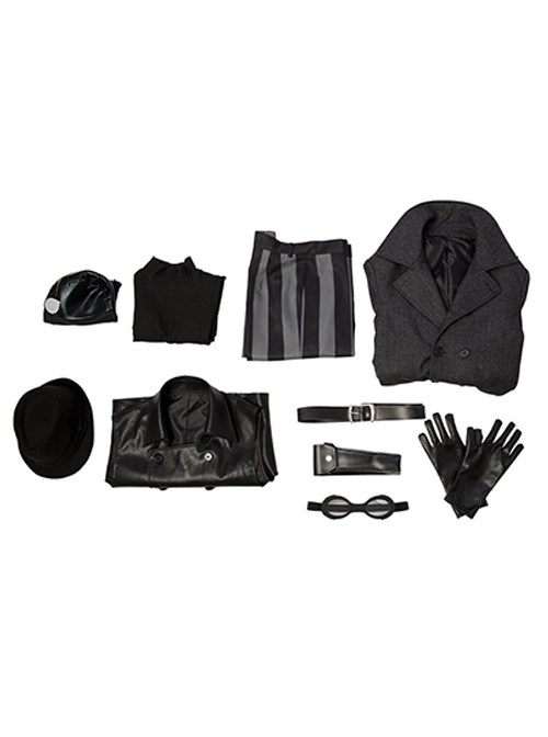 Spider-Man Into The Spider-Verse Spider-Man Noir Peter Parker Halloween Cosplay Costume Set