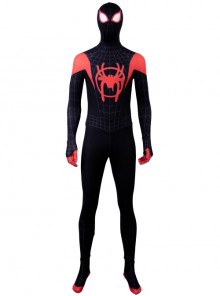 Spider-Man Into The Spider-Verse Miles Morales Black Battle Suit Halloween Cosplay Costume Full Set
