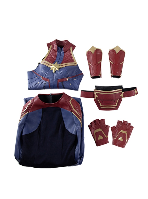 Captain Marvel Carol Danvers Movie Poster Version Halloween Cosplay Costume Full Set