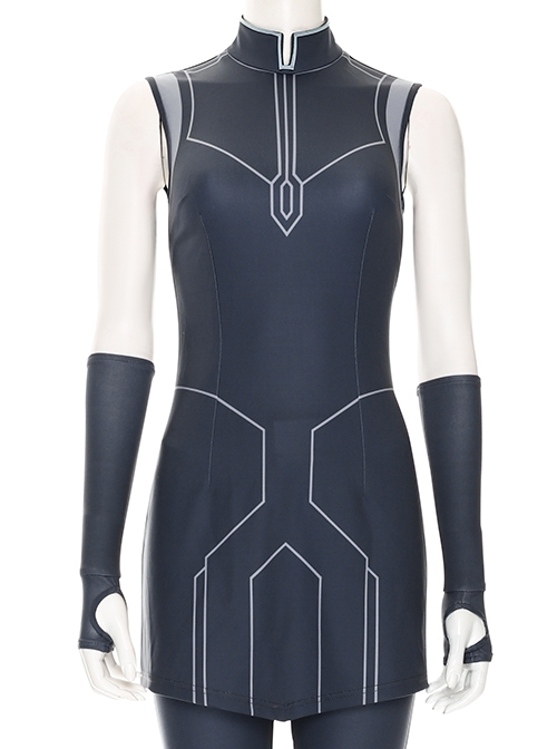 Star Wars The Clone Wars Ahsoka Tano Halloween Cosplay Costume Dark Blue Top