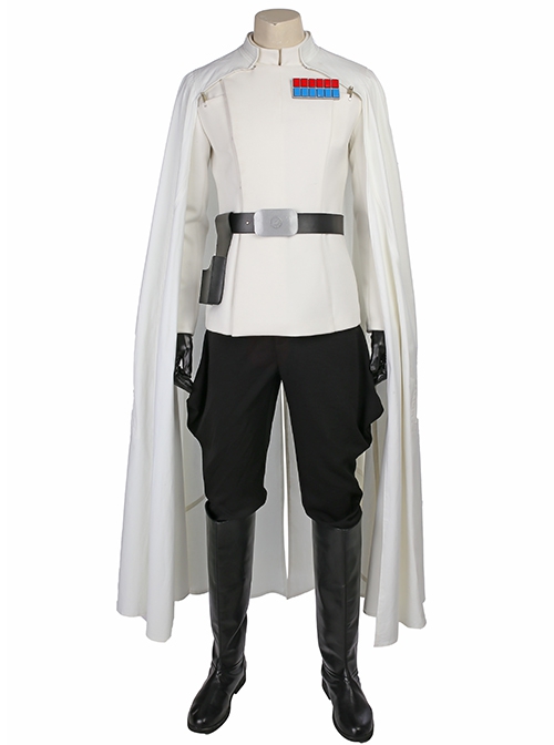 Rogue One A Star Wars Story Orson Krennic White Uniform Halloween Cosplay Costume White Cloak