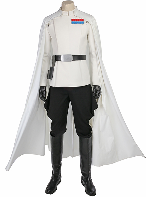 Rogue One A Star Wars Story Orson Krennic White Uniform Halloween Cosplay Costume White Cloak